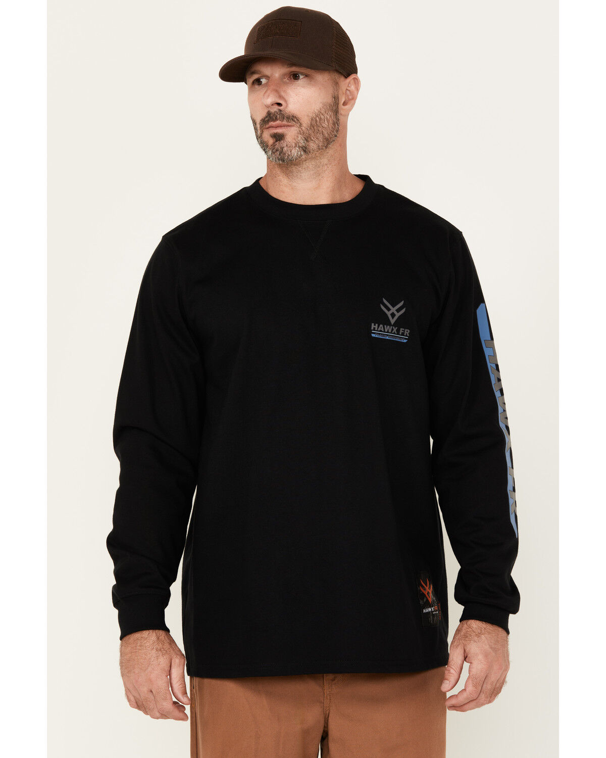 Image #2 - Hawx Men's FR Tower Long Sleeve Graphic Work T-Shirt, Black, hi-res