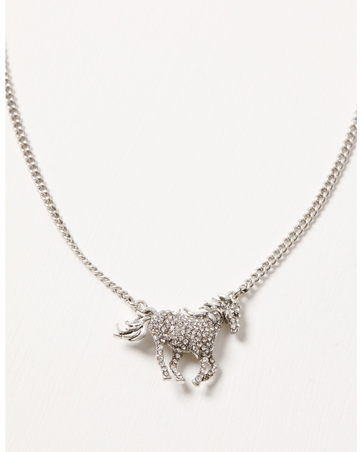 Image #2 - Lainey Wilson Women's Pav&eacute; Horse Necklace, Silver, hi-res