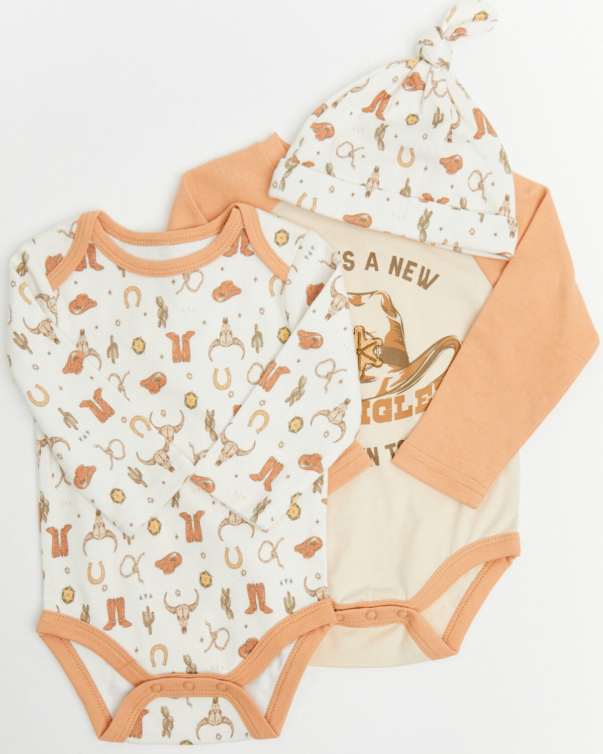 Wrangler Infant Boys' New Sheriff Onesie Set - 3 Piece, Multi, hi-res