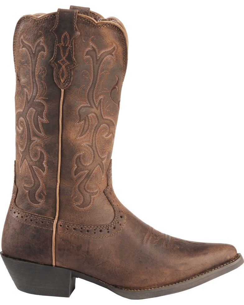 Justin Stampede Women's McKayla Tan Cowgirl Boots Snip Toe Boot Barn