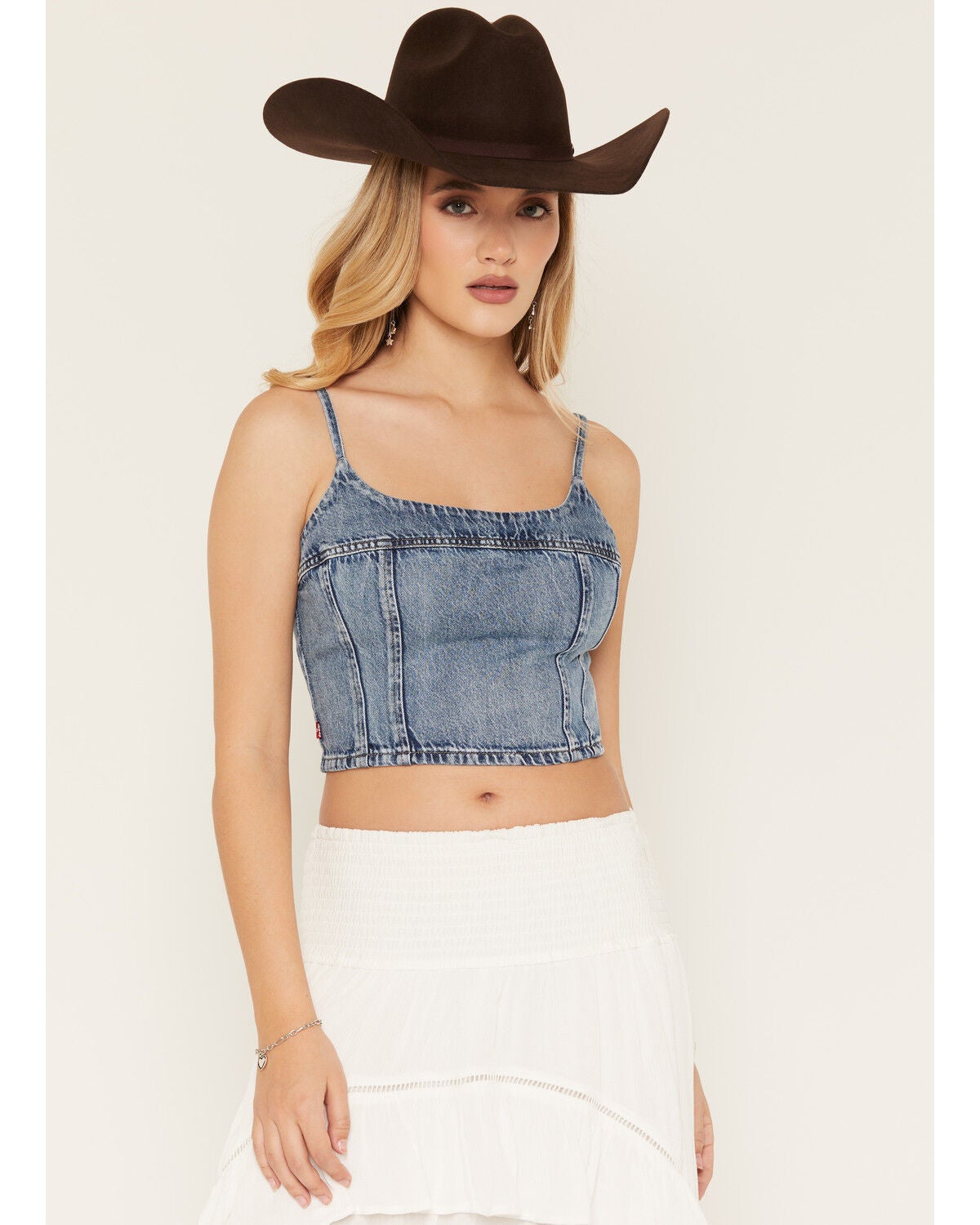 Levi's Women's Jadine Denim Cami Tank, Medium Wash, hi-res