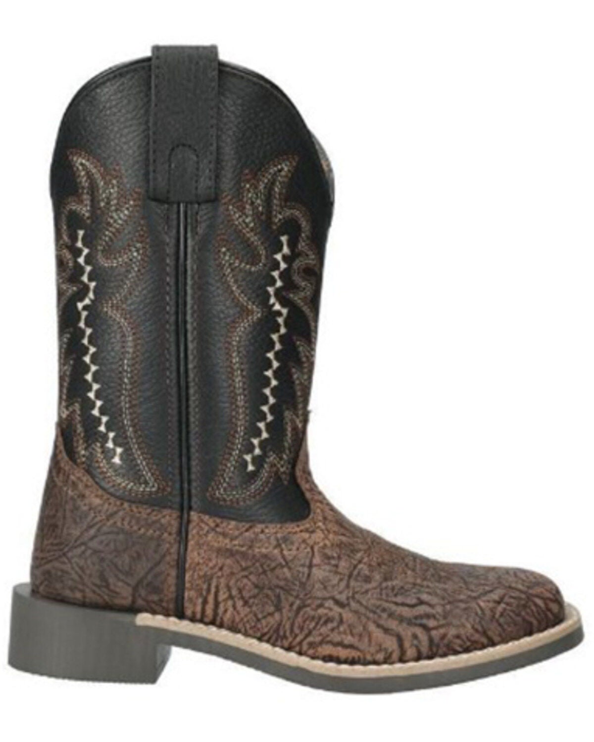 Smoky Mountain Boys' Presley Western Boots - Broad Square Toe, Brown, hi-res