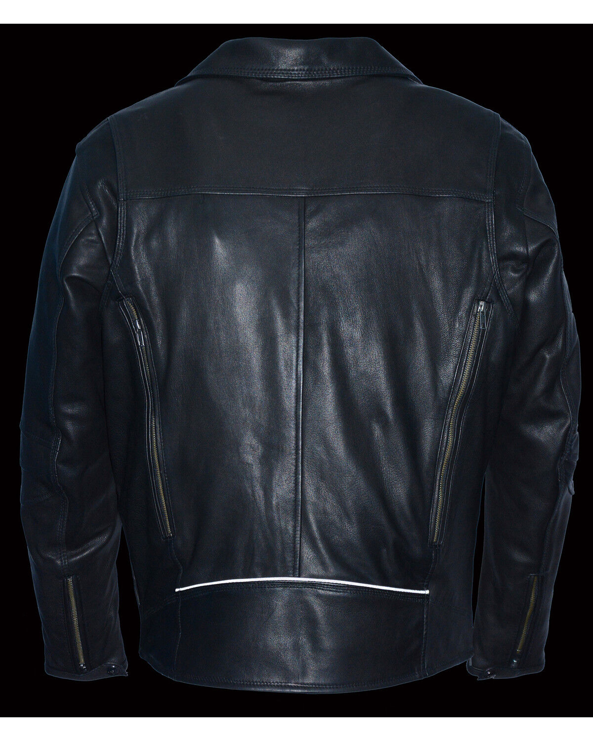 Image #4 - Milwaukee Leather Men's Lightweight Extra Long Biker Jacket - Big 4X, Black, hi-res