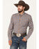 Image #1 - Cody James Men's Hound Dog Plaid Print Long Sleeve Button-Down Western Shirt - Big, Chocolate, hi-res