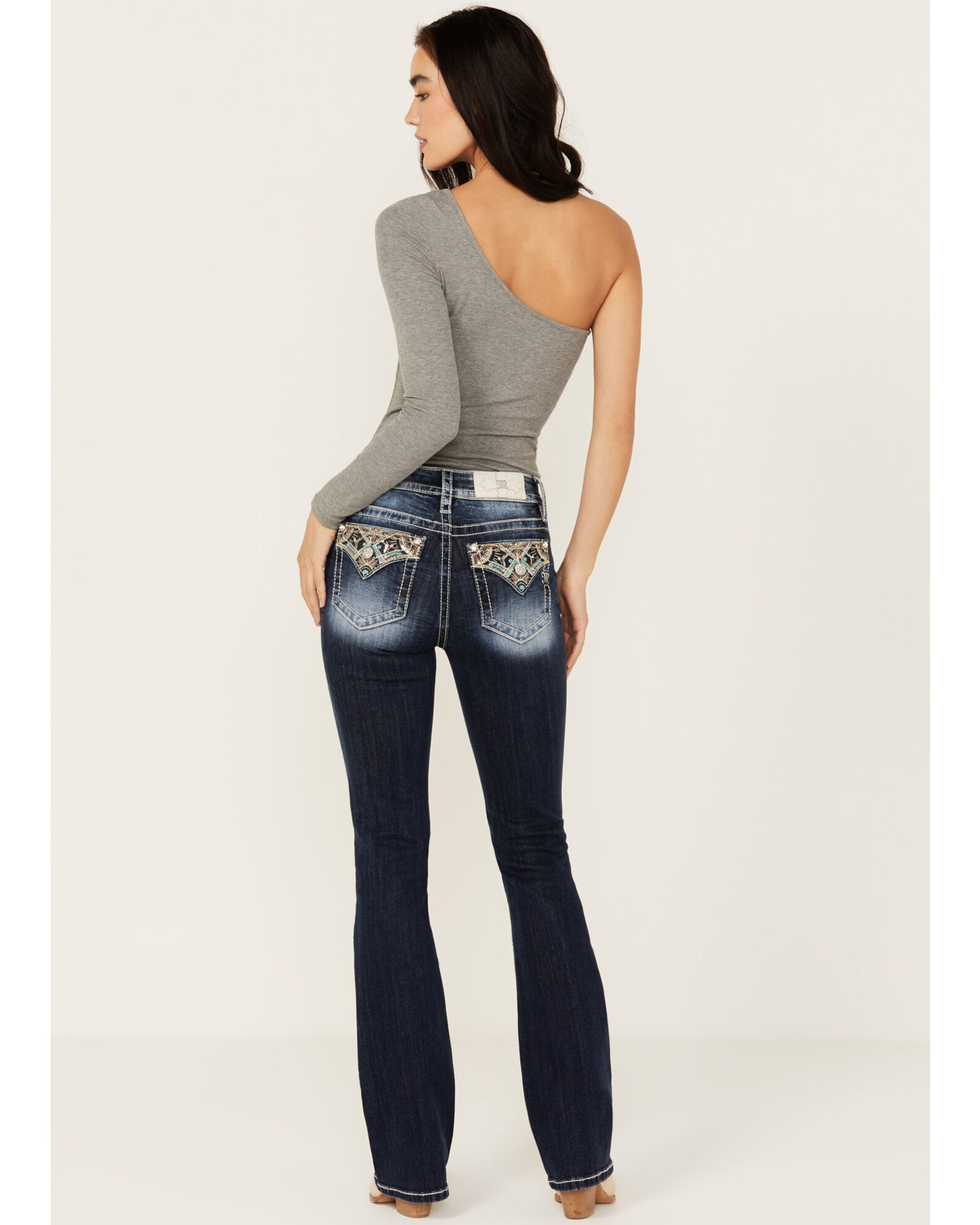 Product Name Miss Me Women s Dark Wash Mid Rise Bootcut Stretch Denim Jeans