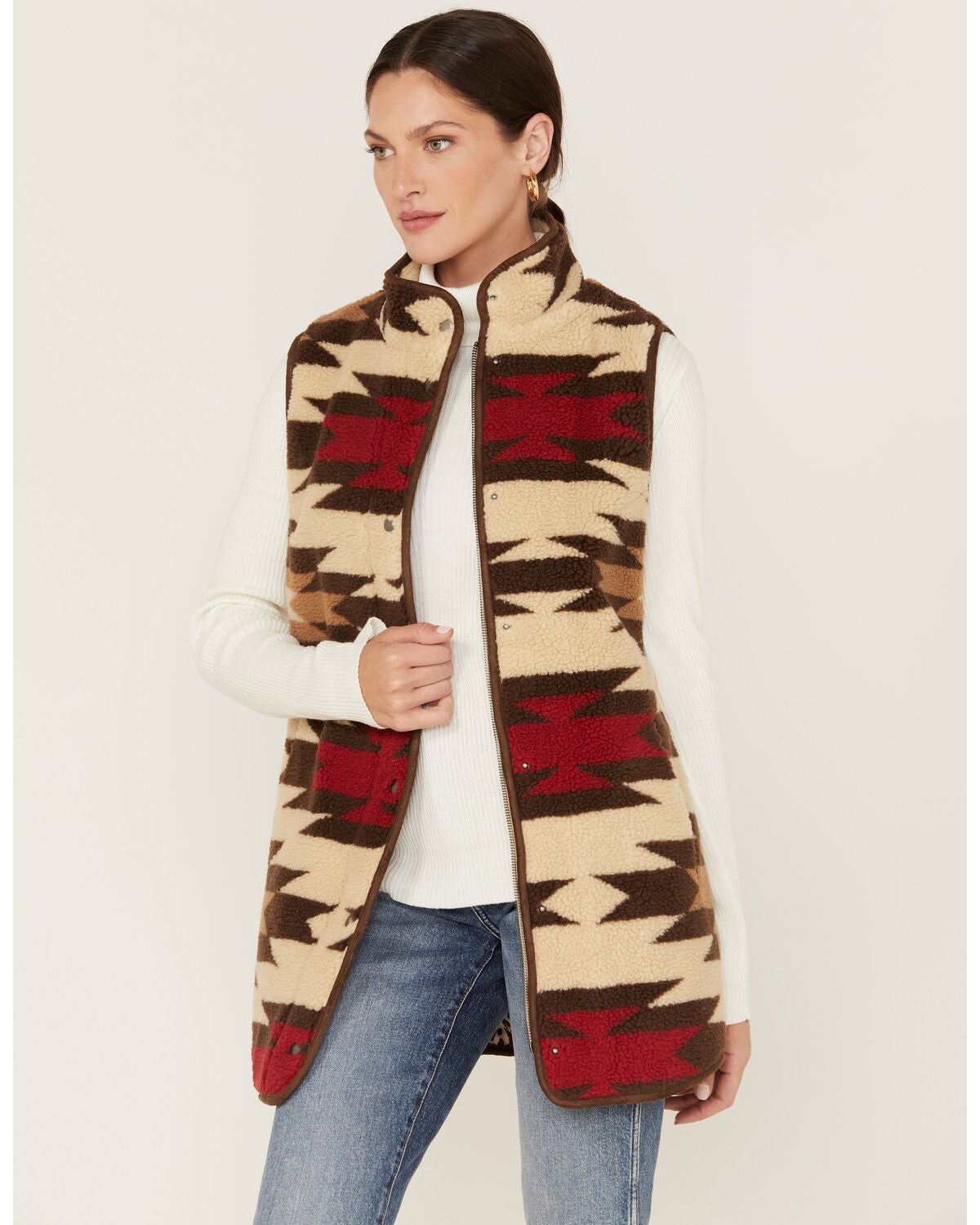 Tasha Polizzi Women's Hamptom Blanket Vest, Ivory, hi-res