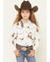Image #1 - Cowgirl Hardware Girls' Vintage Cowgirl Long Sleeve Snap Stretch Western Shirt, White, hi-res