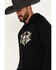 Image #2 - Rock & Roll Denim Men's Southwestern Skull Graphic Hooded Sweatshirt, Black, hi-res