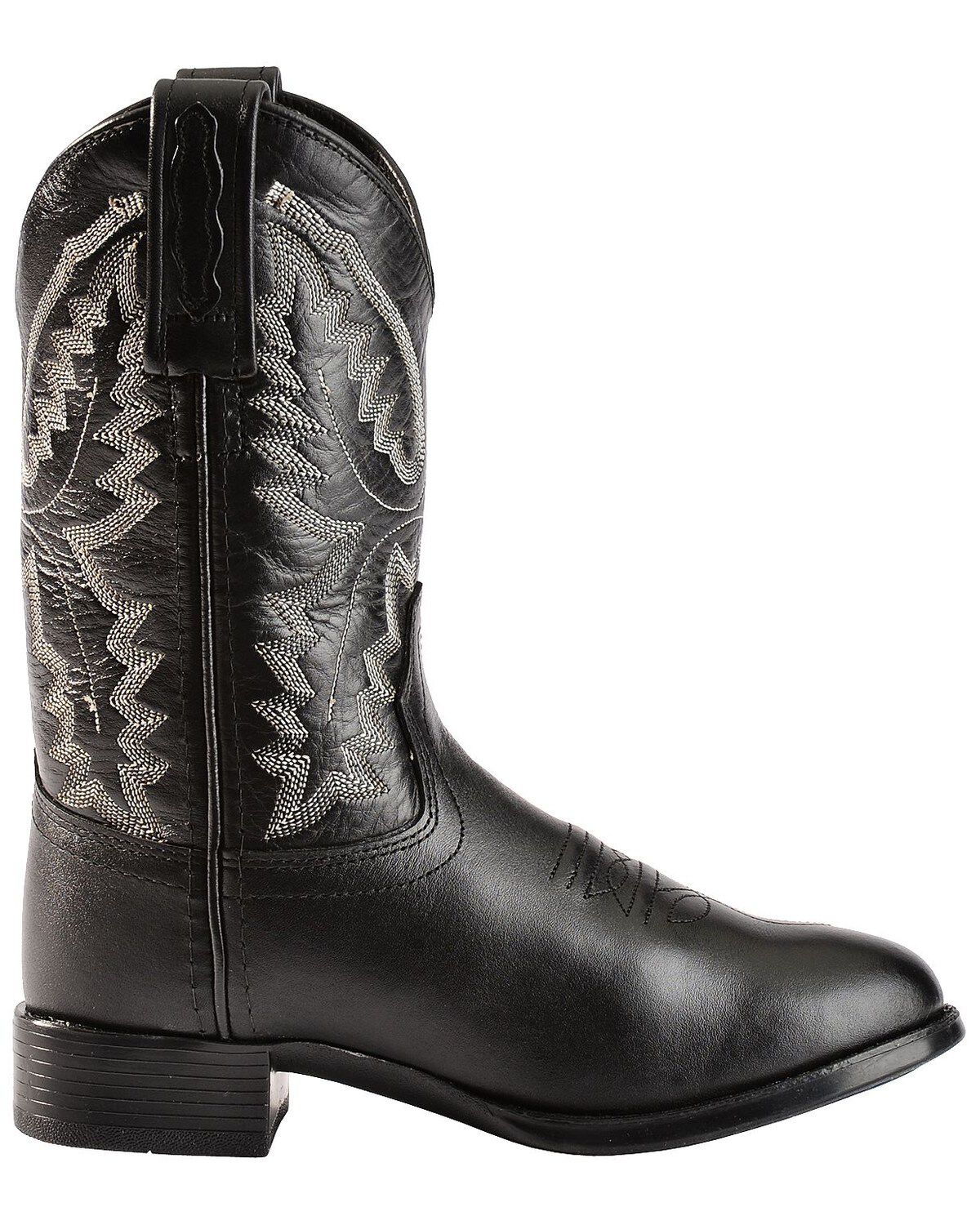 Image #2 - Old West Boys' Ultra Flex Black Cowboy Boots, , hi-res