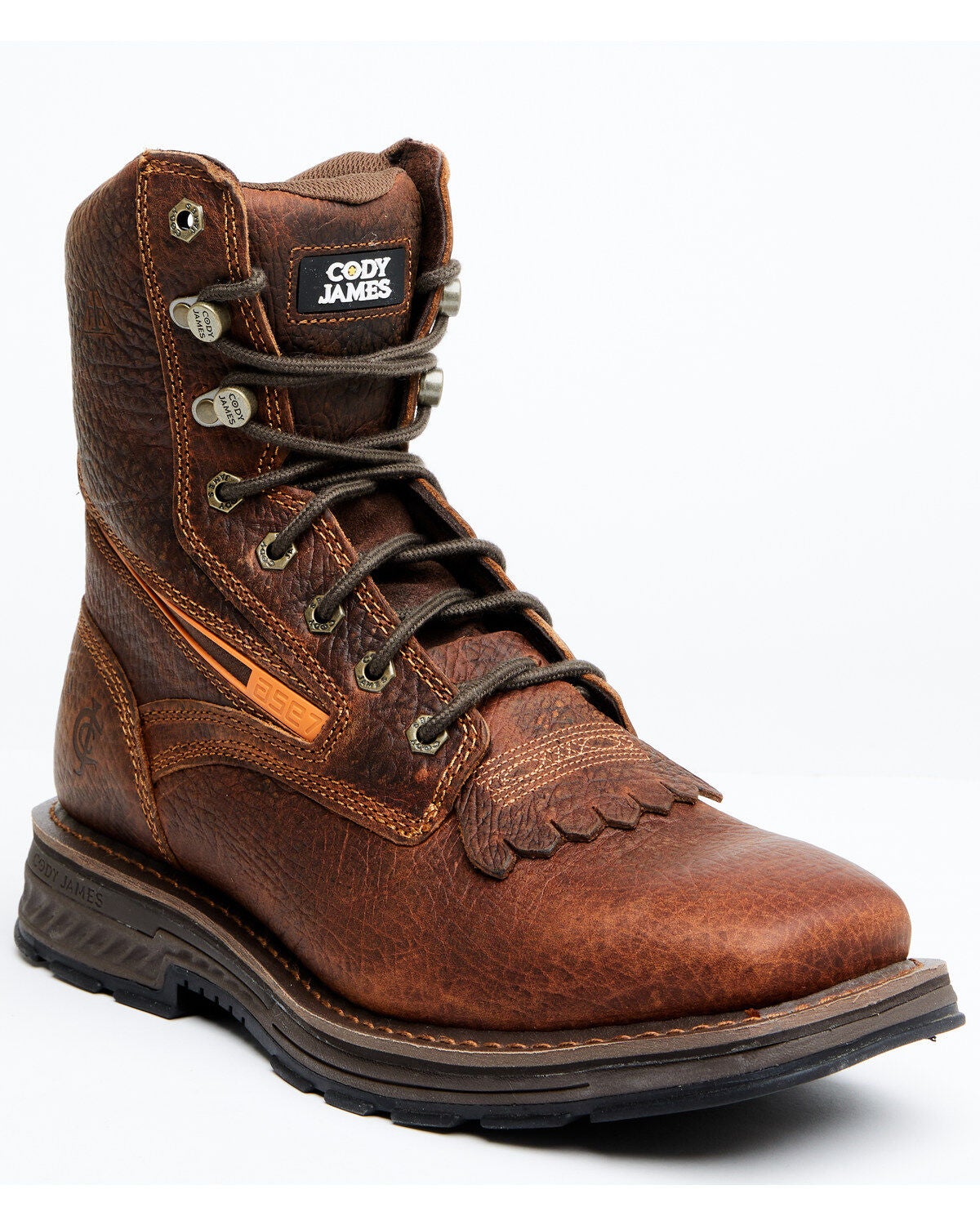Cody James Men's 8" ASE7 Disruptor Work Boots - Soft Toe, Brown, hi-res