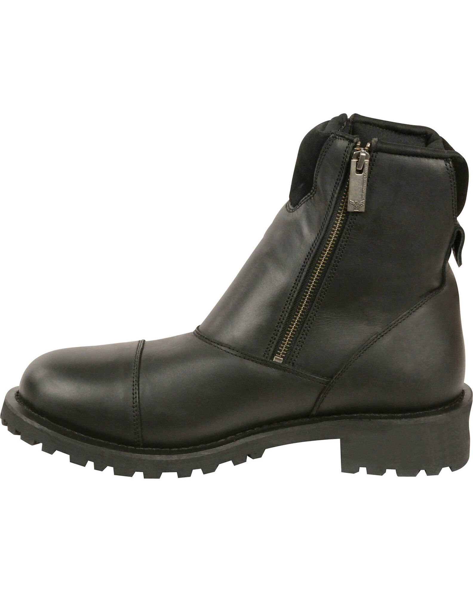 Milwaukee Leather Men s Super Clean Double Sided Zipper Boots Round Toe Boot Barn