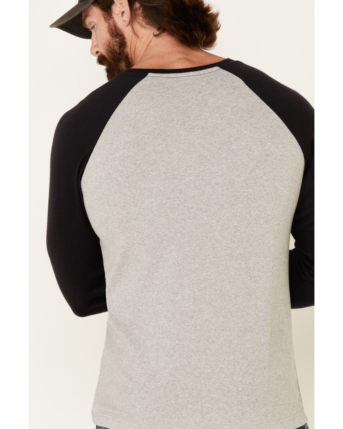 Image #5 - Rock & Roll Denim Men's FR Long Sleeve Work Raglan T-Shirt, Heather Grey, hi-res
