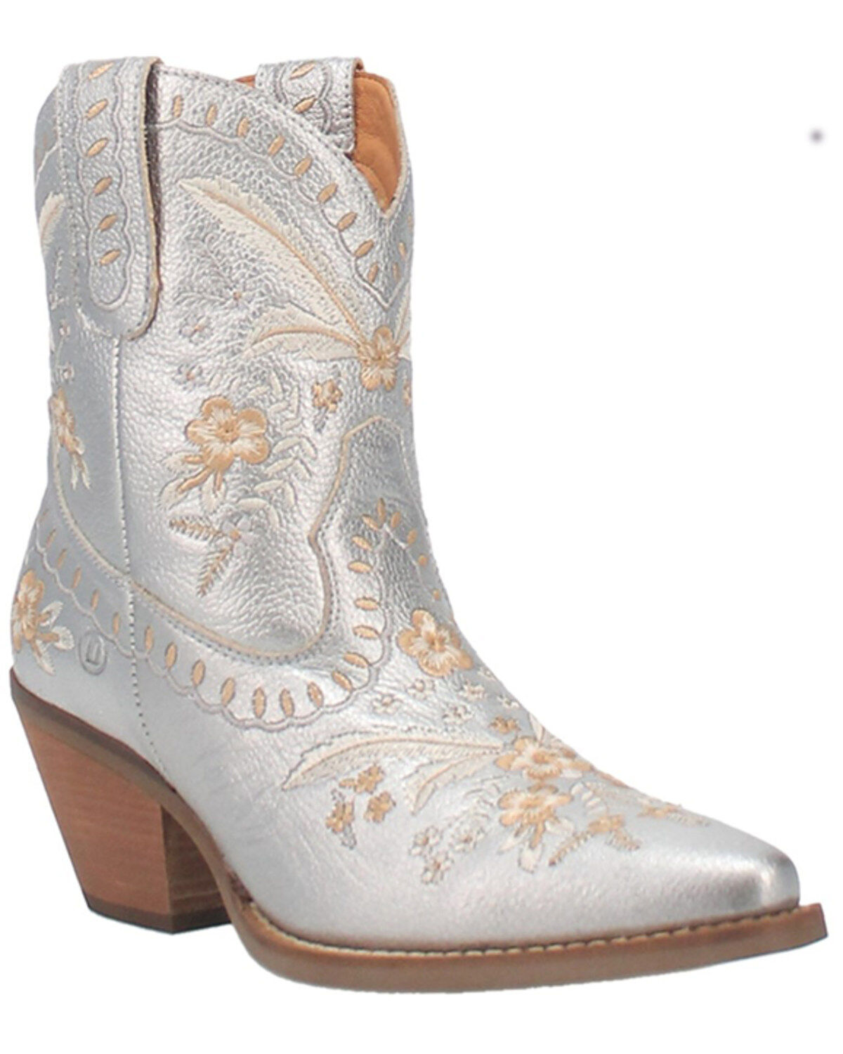 Dingo Women's Primrose Western Booties - Snip Toe, Silver, hi-res