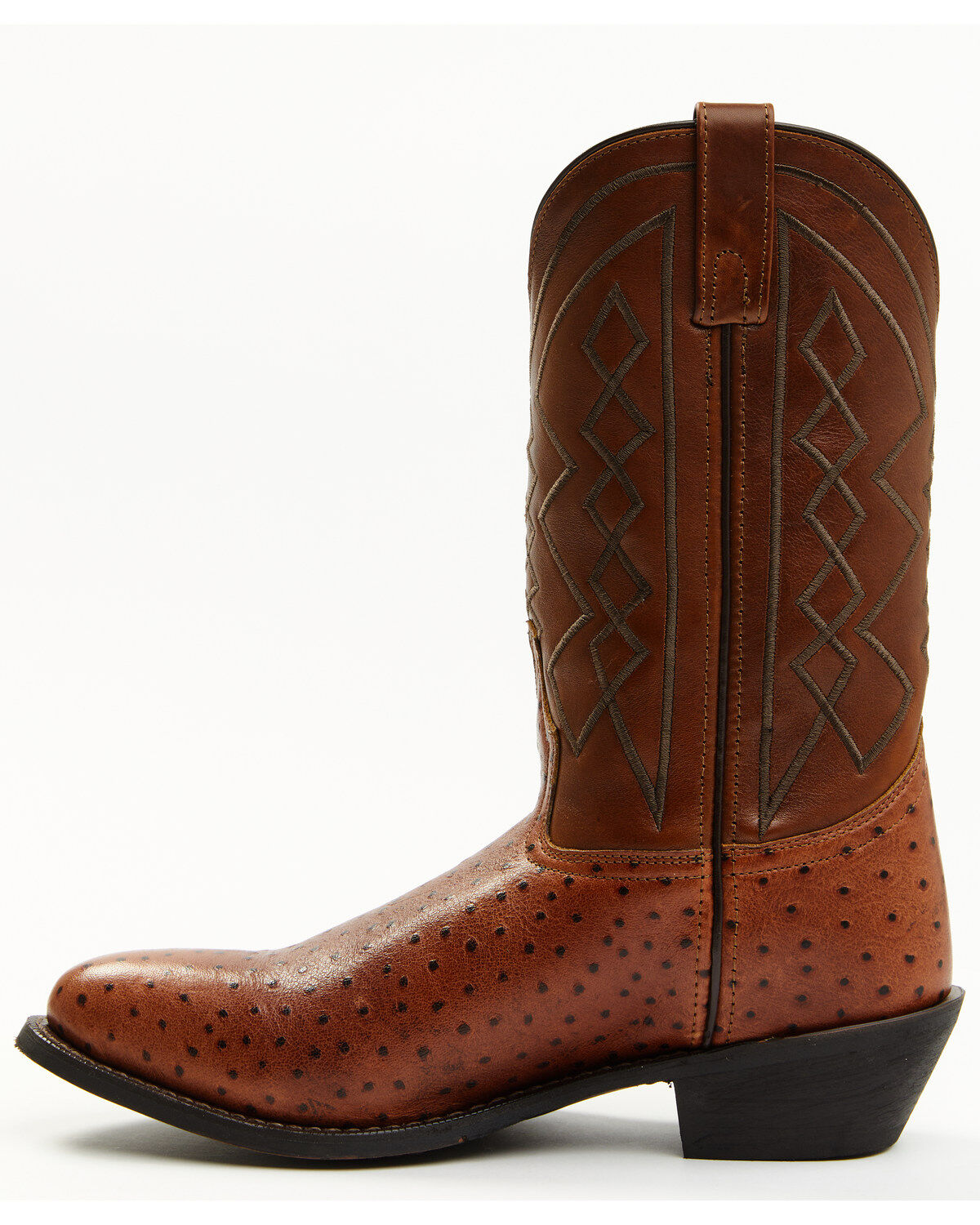 Image #3 - Laredo Men's Ostrich Print Western Boots - Round Toe, Tan, hi-res