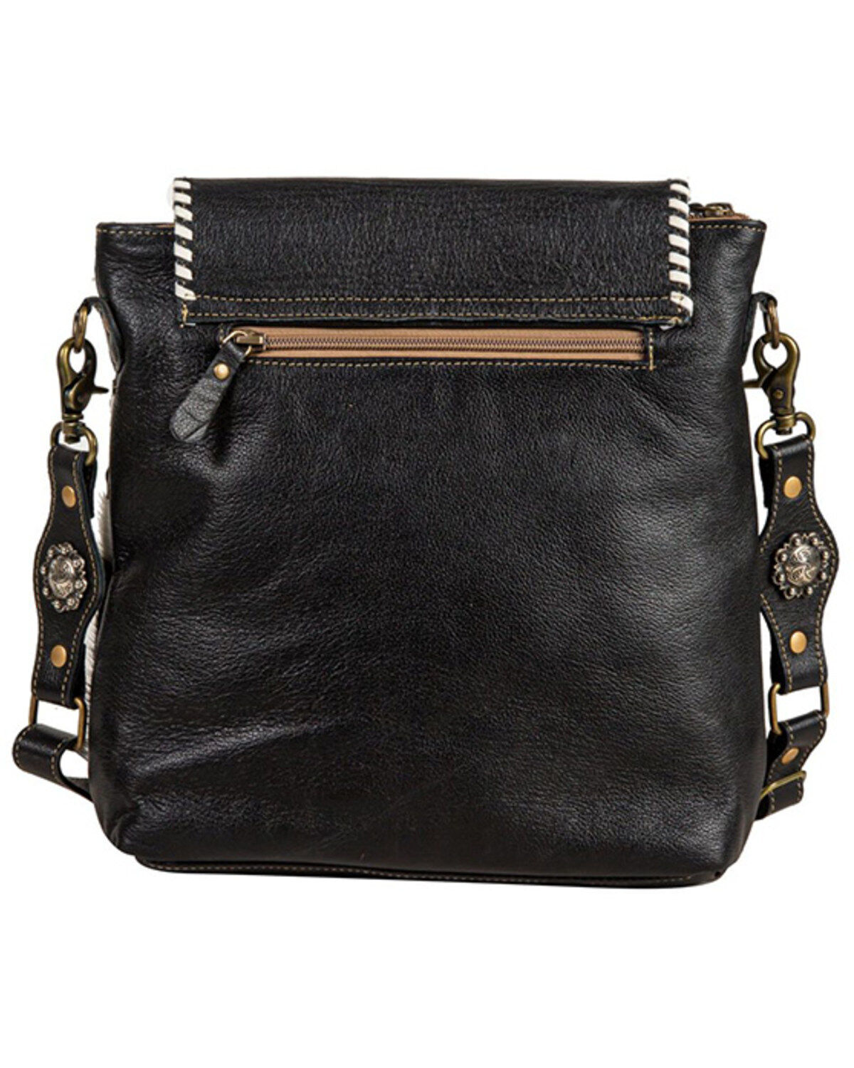 Image #3 - Myra Bag Women's Spirit of the Herd Hand Tooled Crossbody Bag, Black, hi-res