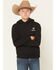 Image #2 - Ariat Boys' Boot Barn Exclusive Mexico Flag Sugar Graphic Hooded Sweatshirt, Black, hi-res