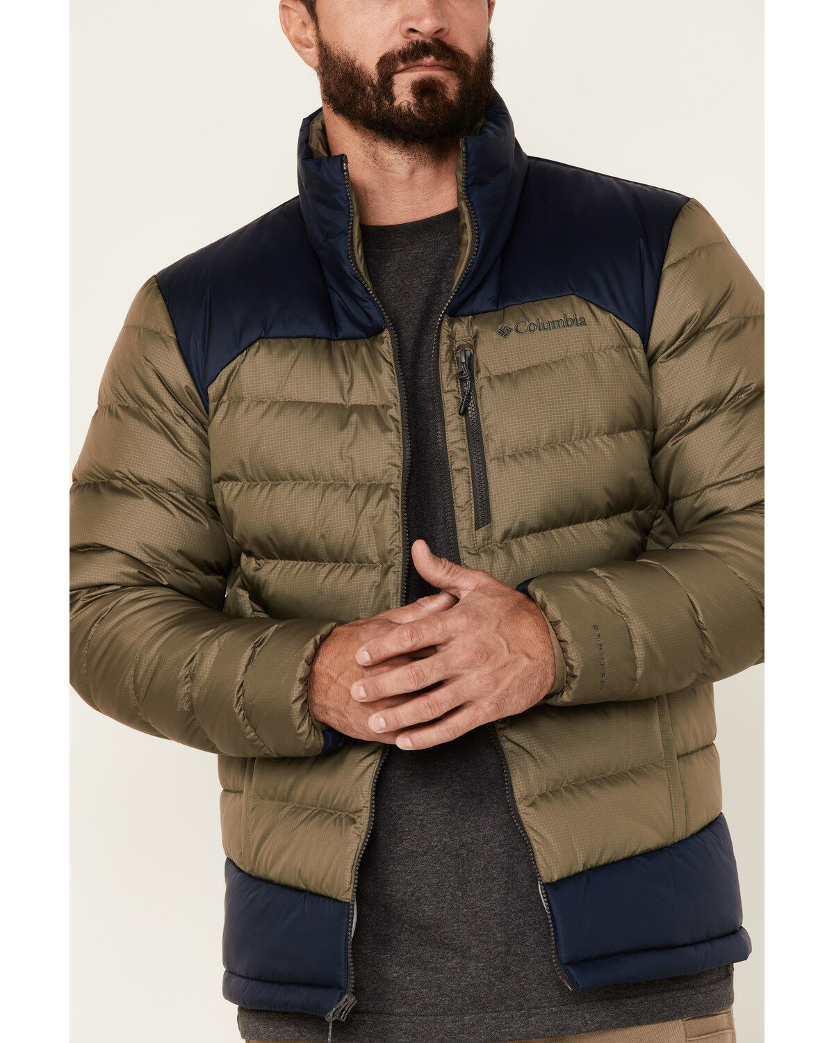 Image #3 - Columbia Men's Autumn Park Zip-Front Down Jacket, Olive, hi-res