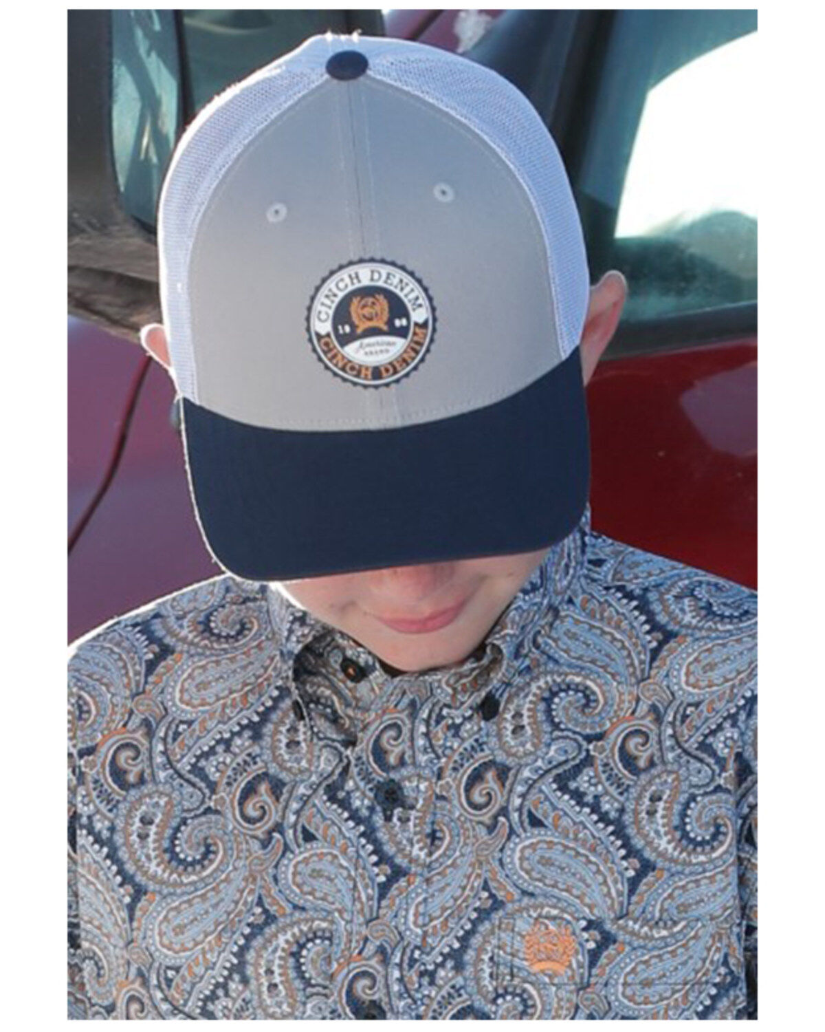 Image #1 - Cinch Boys' Logo Ball Cap, Purple, hi-res