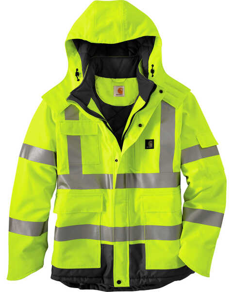 Carhartt High-Visibility Class 3 Waterproof Jacket - Big & Tall, Lime, hi-res