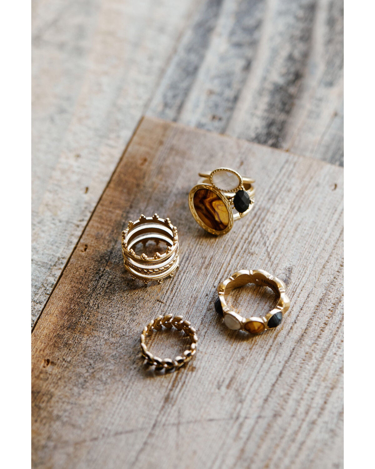 Lainey Wilson Women's Multi Ring Pack - 4 Piece, Gold, hi-res