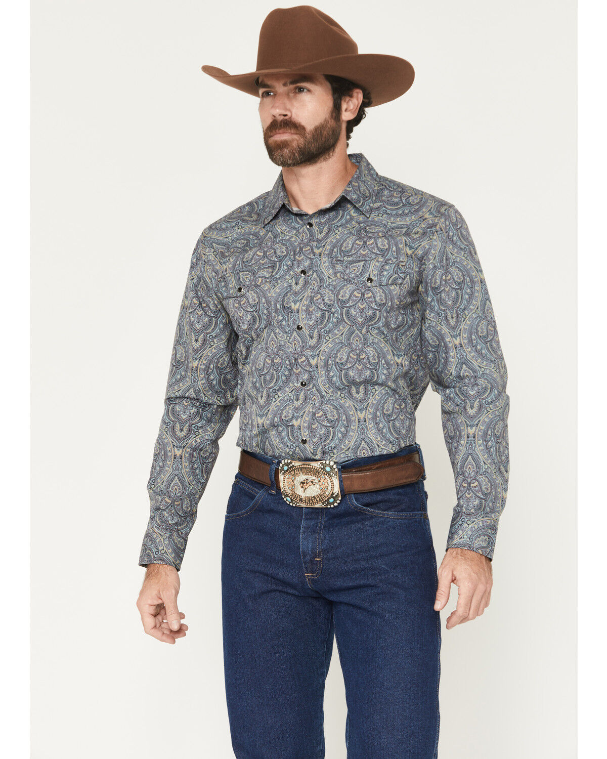 Image #1 - Gibson Trading Co Men's Paisley Power Paisley Print Long Sleeve Snap Western Shirt - Tall, Multi, hi-res