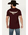 Image #1 - RANK 45® Men's Long Horn Logo Short Sleeve Graphic T-Shirt, , hi-res