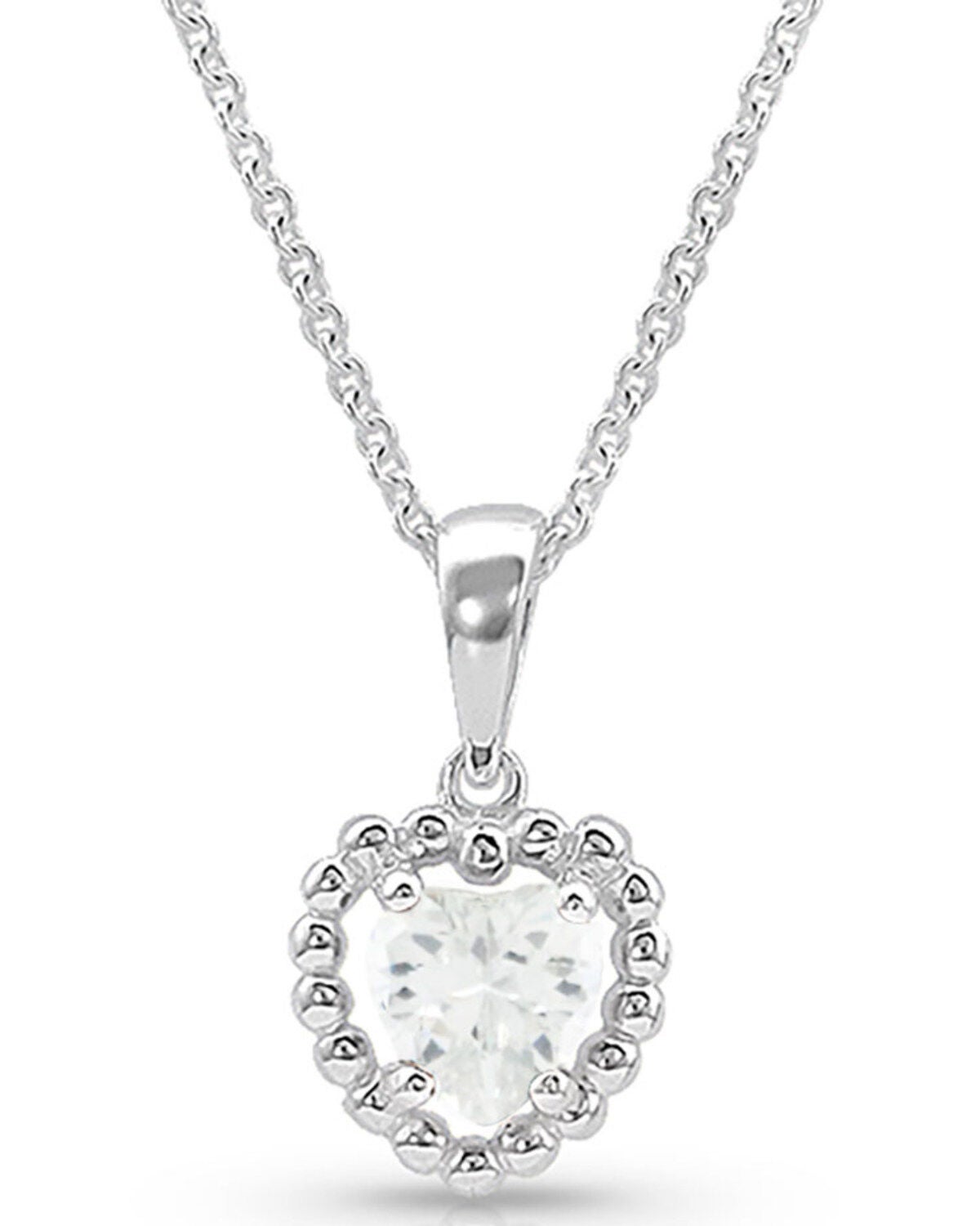 Montana Silversmiths Women's Frozen Heart Necklace, Silver, hi-res