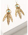 Image #1 - Shyanne Women's Summer Solstice Feather Earrings, Gold, hi-res