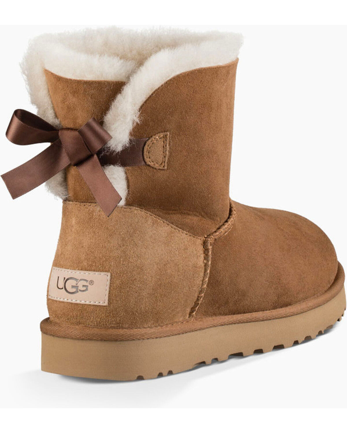 black uggs with ribbons on the back