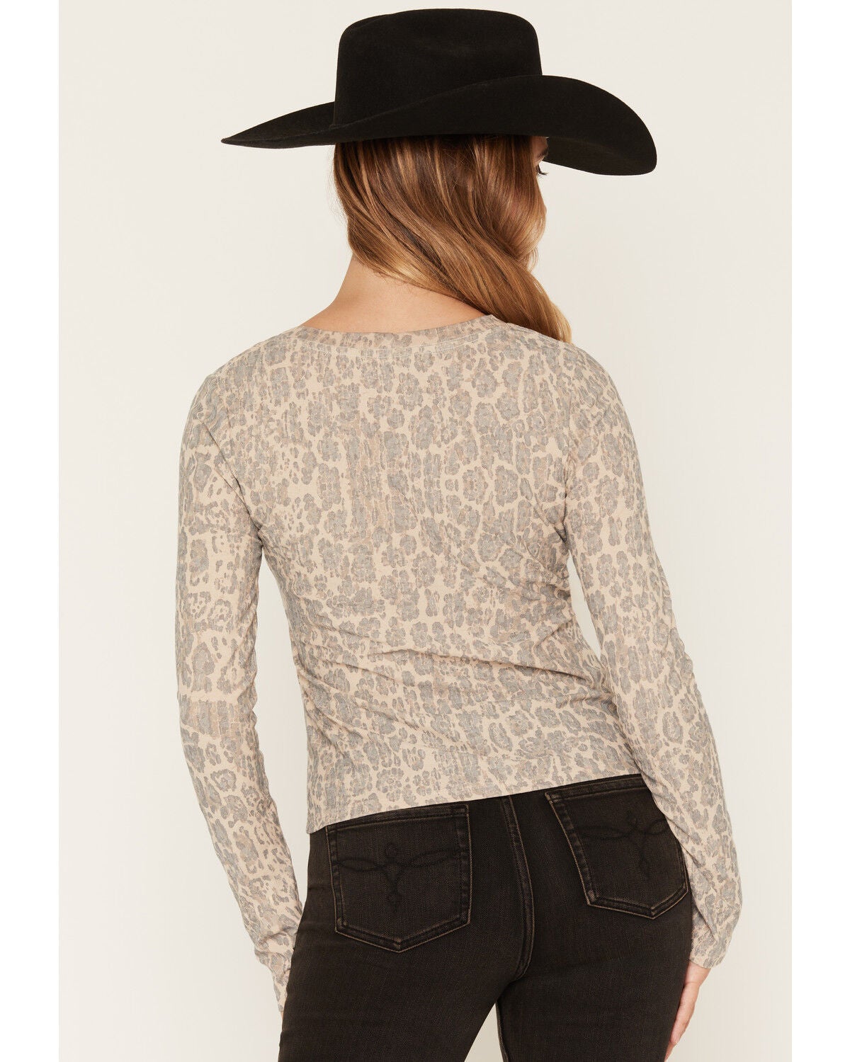 Image #4 - Nikxie Women's Leopard Print Horseshoe Long Sleeve Top, Brown, hi-res