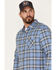 Image #2 - Flag & Anthem Men's Willcox Vintage Wash Plaid Print Long Sleeve Button Down Shirt, Medium Blue, hi-res