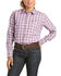 Image #1 - Ariat Women's FR Plaid Print Aja Logo Long Sleeve Button Work Shirt, , hi-res