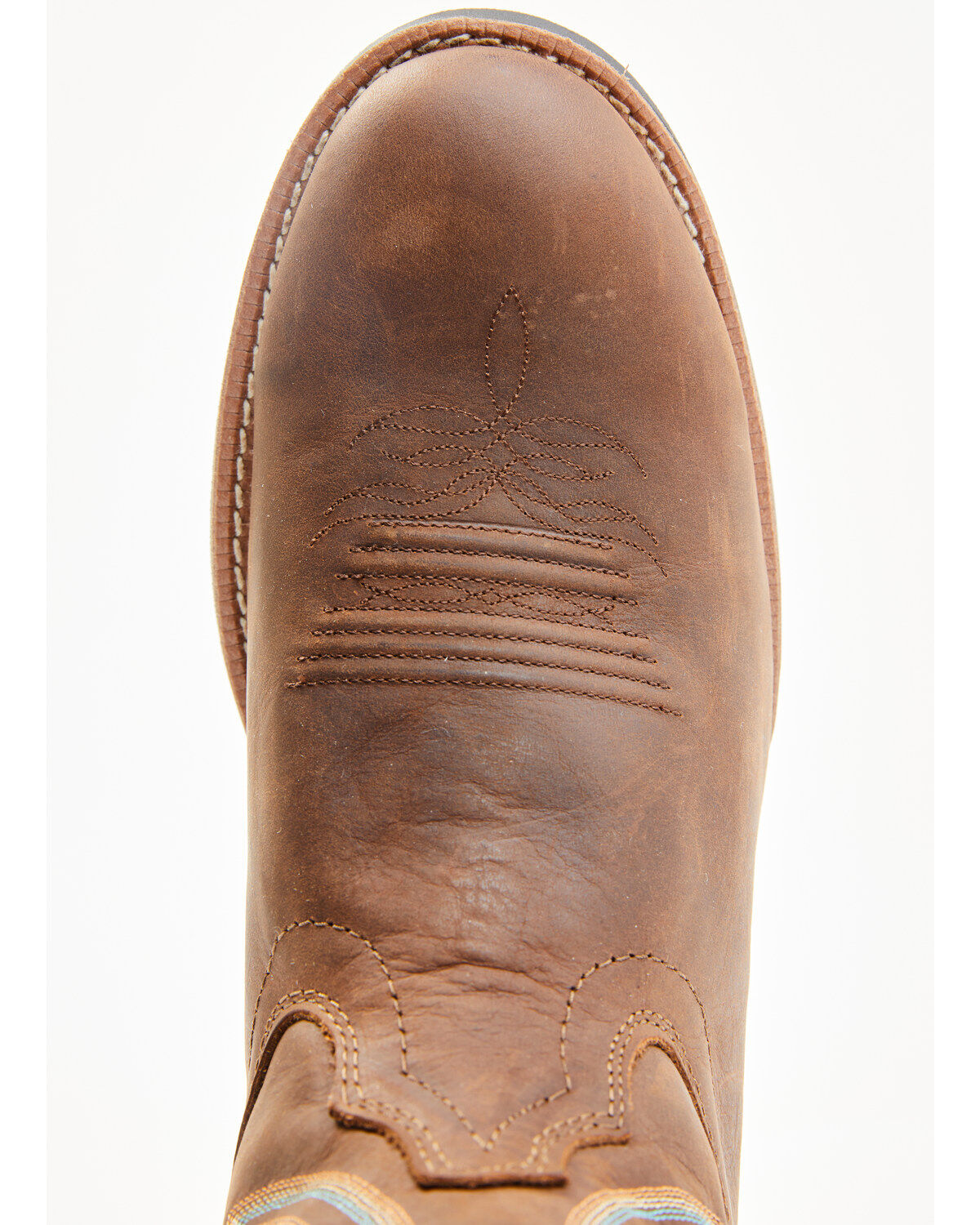 Image #6 - Justin Men's Rendon Western Boots - Round Toe, Pecan, hi-res