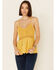 Very J Women's Crochet Embroidered Cami Tank Top , Mustard, hi-res