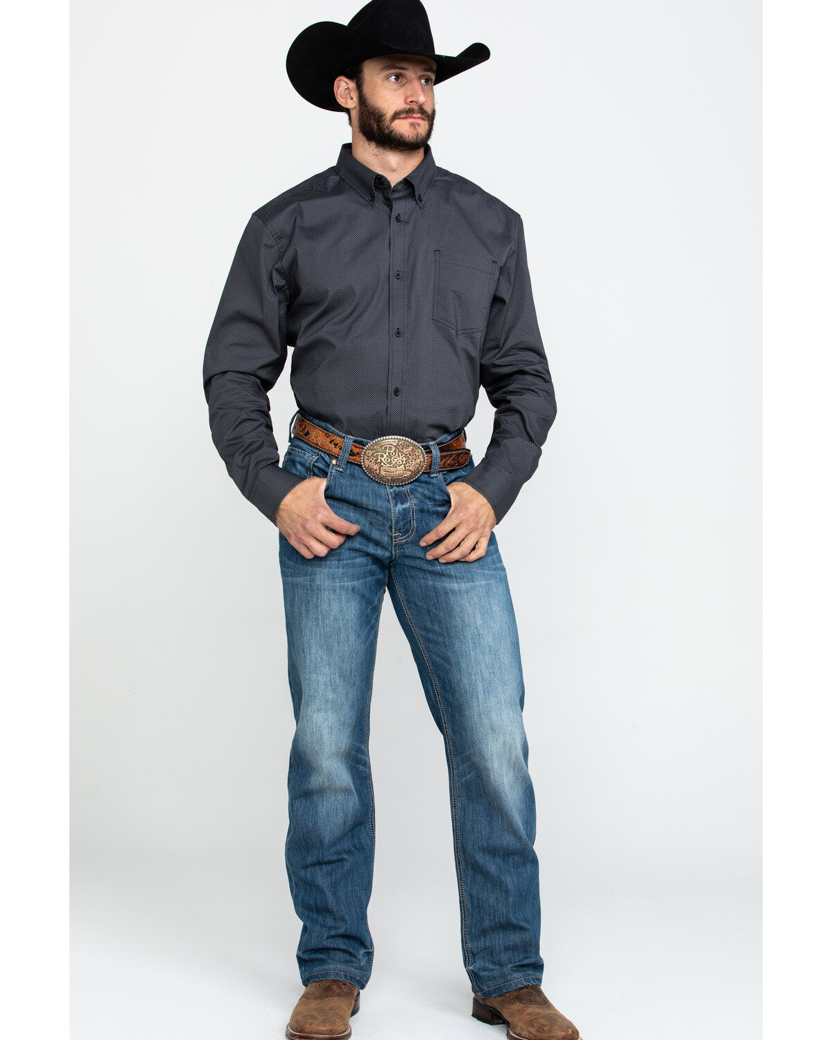 Image #6 - Cody James Core Men's Burton Geo Print Long Sleeve Western Shirt, , hi-res