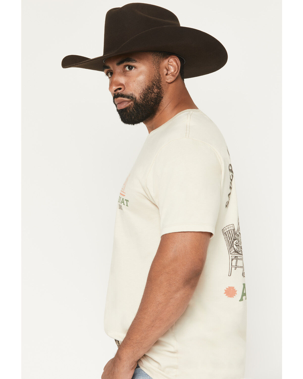 Image #3 - Ariat Men's Mezcal Logo Short Sleeve Graphic T-Shirt, Natural, hi-res