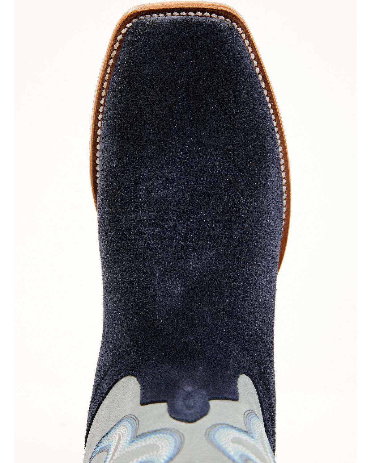 Image #6 - Horse Power Men's Marine Roughout Western Boots - Broad Square Toe, Navy, hi-res