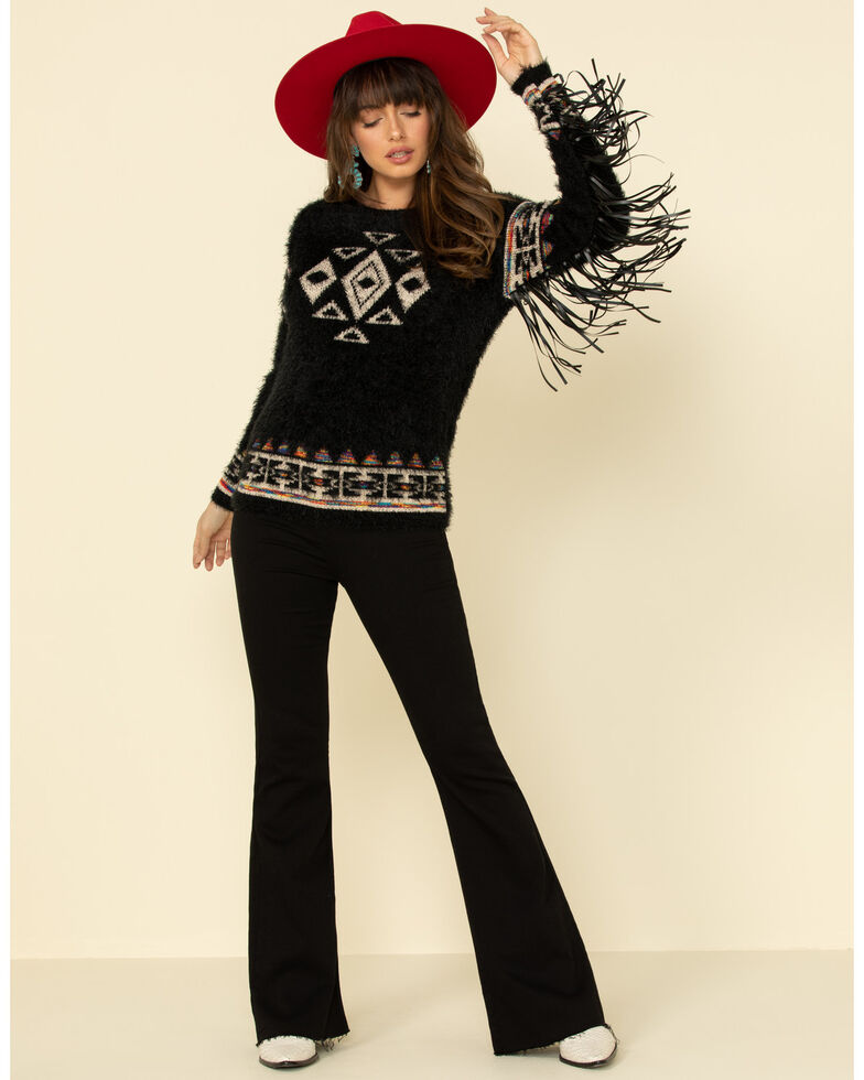 Cotton & Rye Outfitters Women’s Eyelash Aztec Fringe Sweater Boot Barn