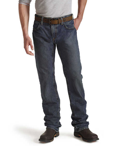 Image #4 - Ariat Men's FR M5 Slim Straight Clay Jeans, Denim, hi-res