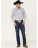 Image #2 - Rock 47 By Wrangler Men's Navy Paisley Print Long Sleeve Western Shirt, Navy, hi-res