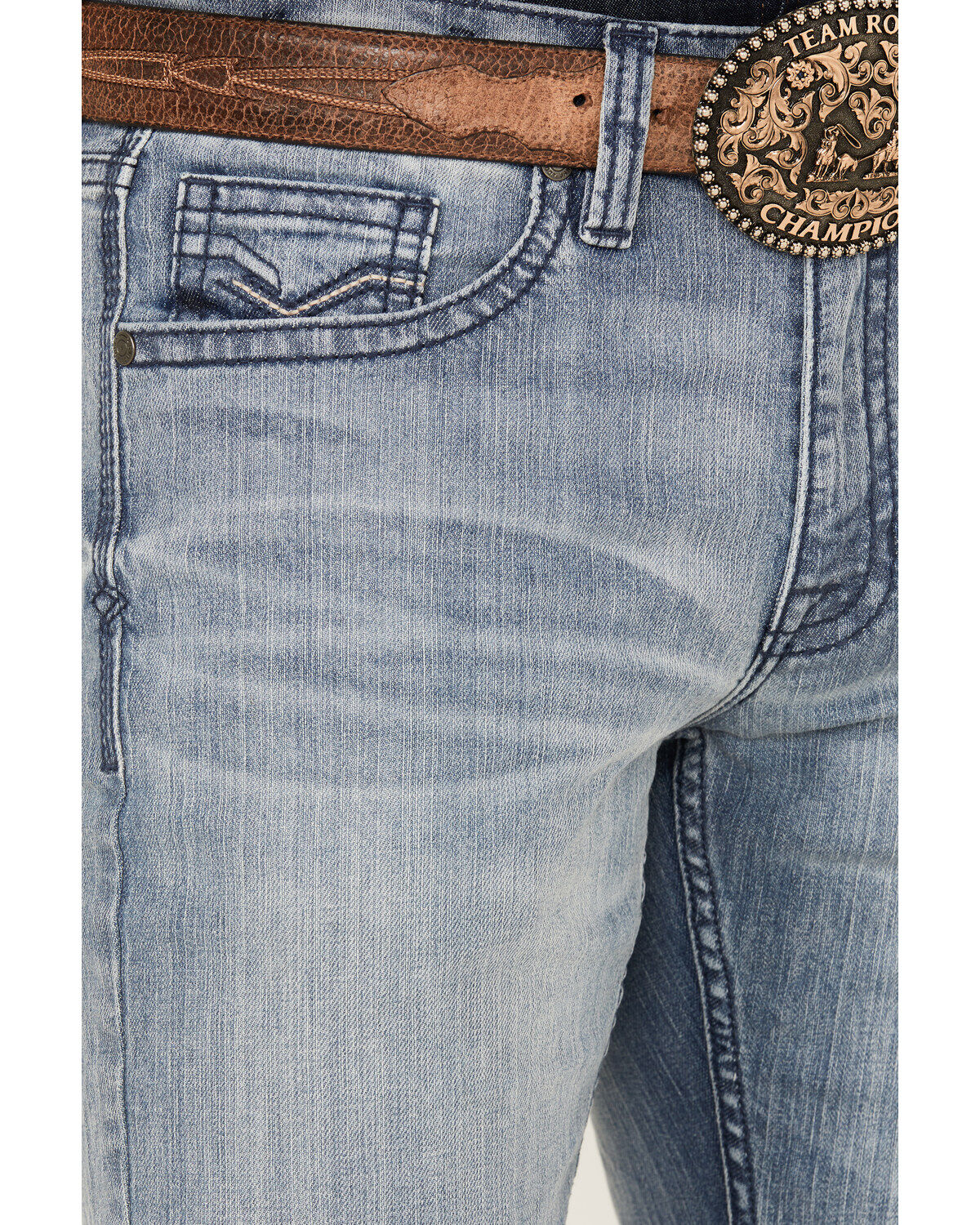 Image #2 - Cody James Men's Buckskin Wash Jackson Slim Straight Stretch Denim Jeans, Light Wash, hi-res