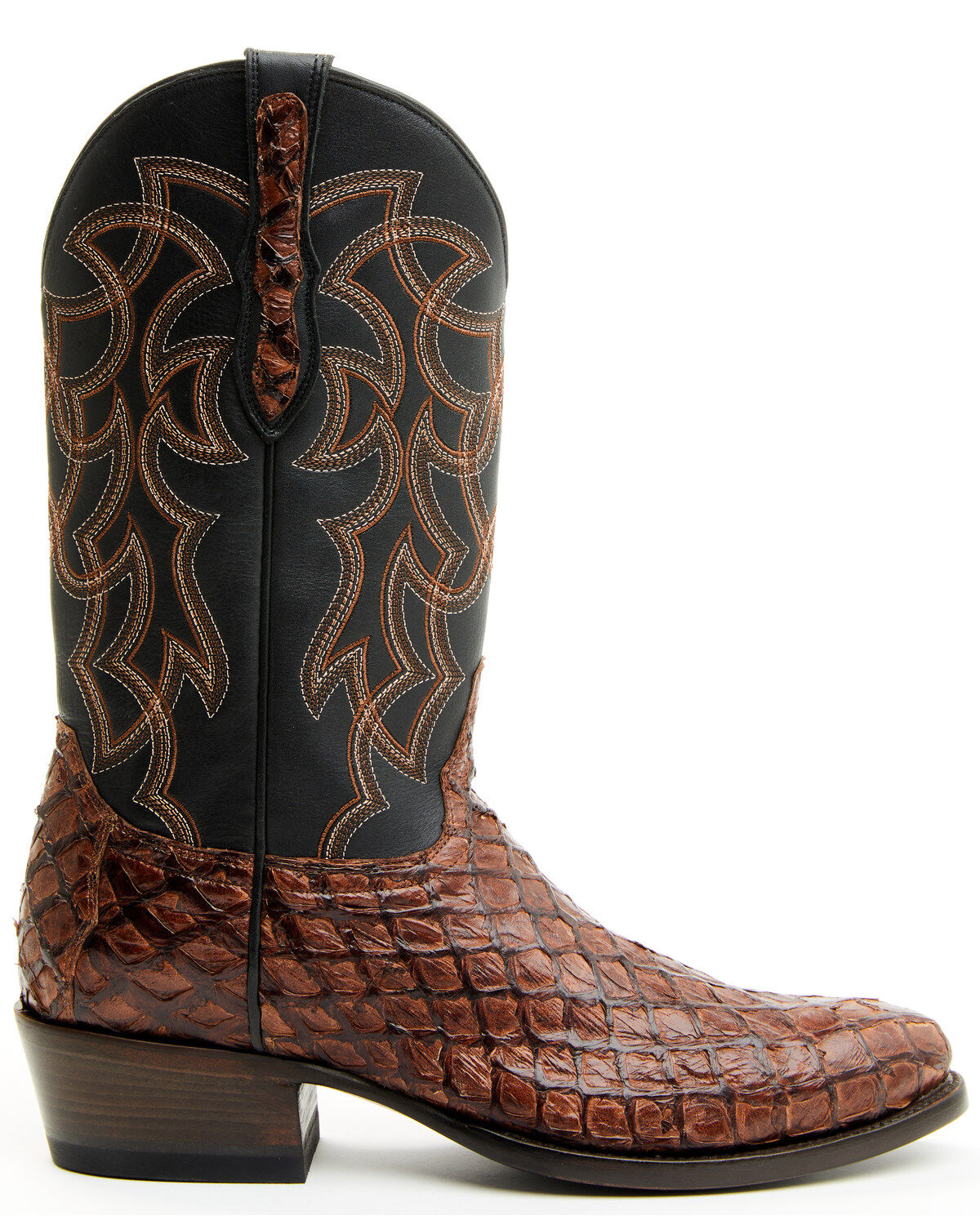 Image #2 - Cody James Men's Exotic Pirarucu Western Boots - Round Toe, Dark Brown, hi-res