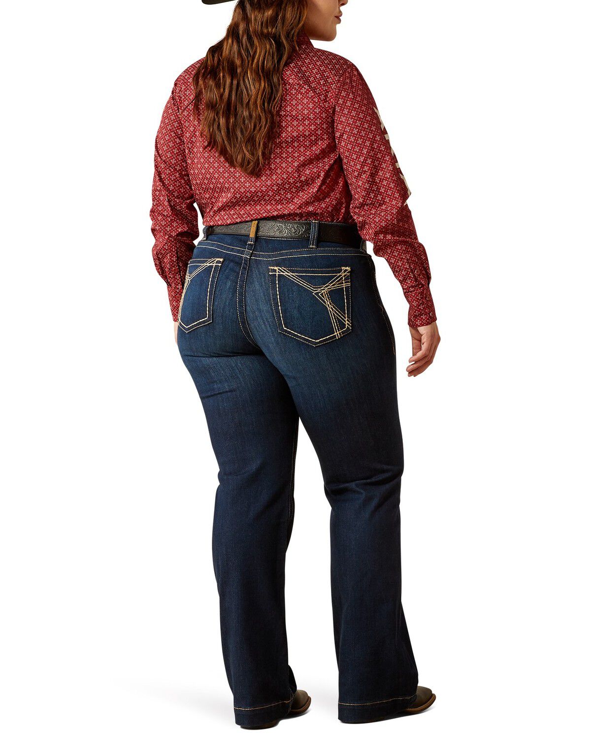 Product Name:  Ariat Women's Lizzie Dark Wash Mid Rise Trouser Stretch Denim Jeans - Plus