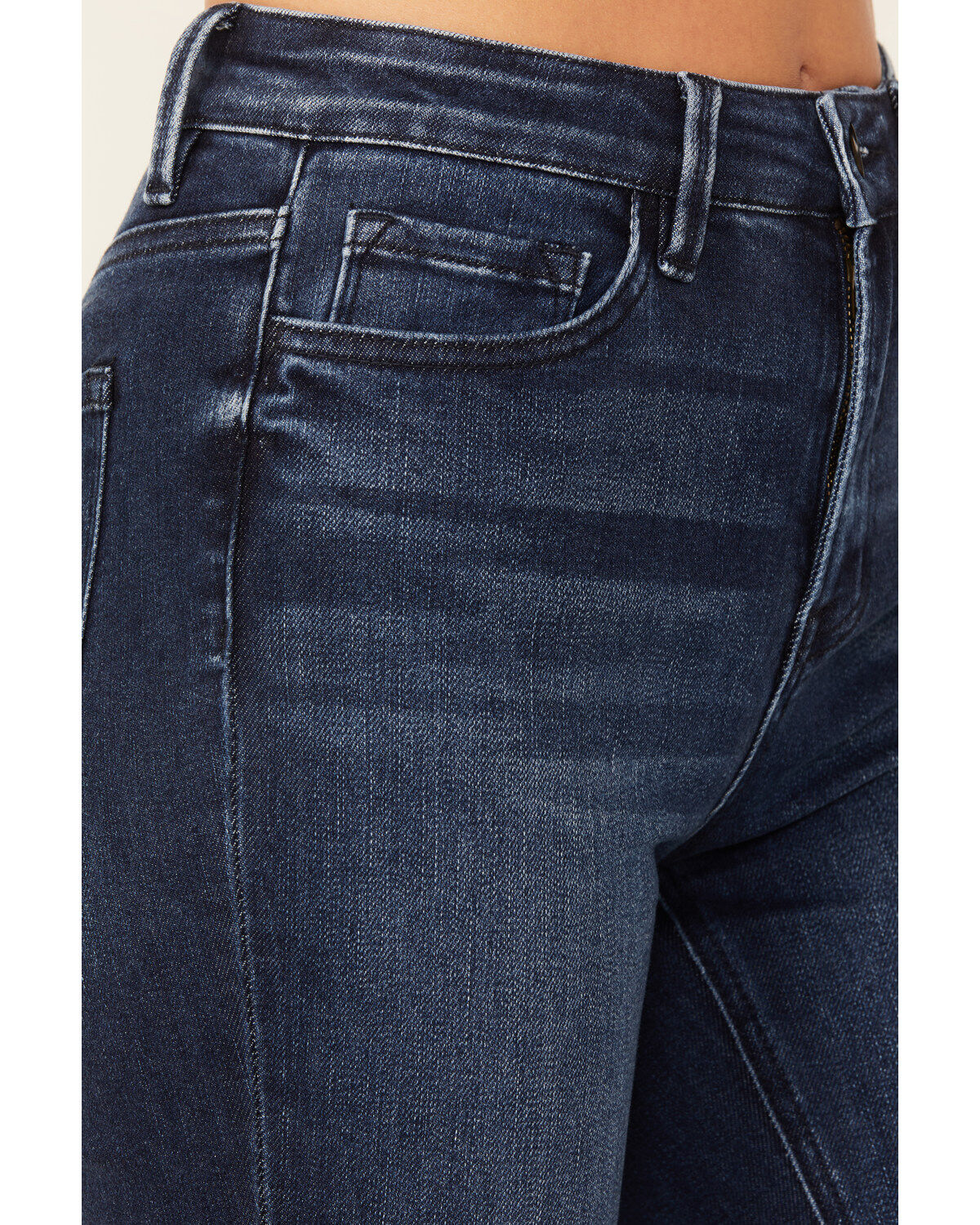 Image #2 - Flying Monkey Women's Dark Wash High Rise Slim Stretch Straight Jeans, Dark Wash, hi-res