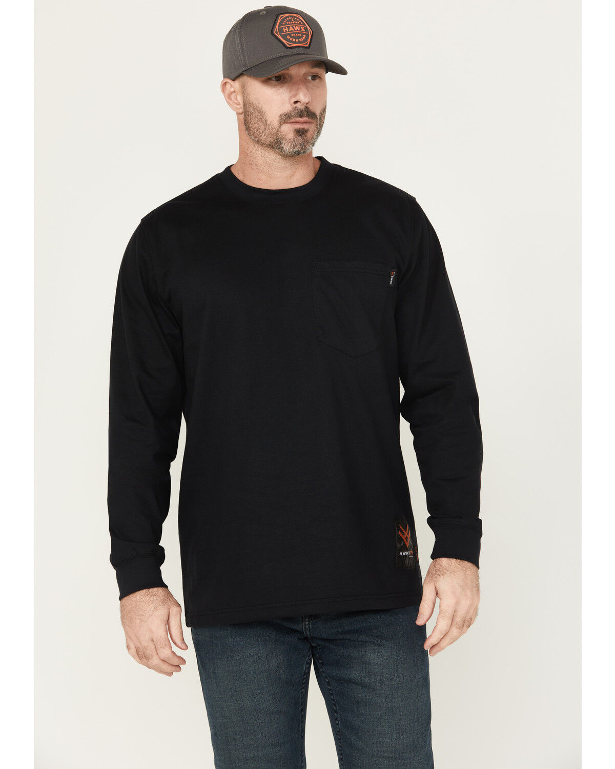 Image #2 - Hawx Men's FR Scream Long Sleeve Graphic Work T-Shirt, Black, hi-res