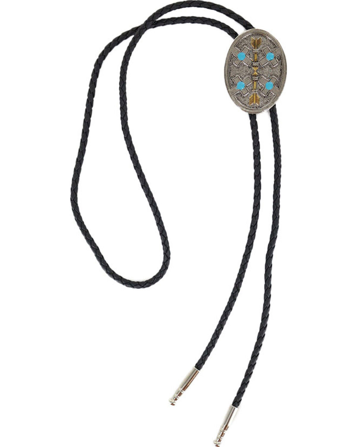 Image #2 - Cody James® Oval Arrows Bolo Tie, Silver, hi-res