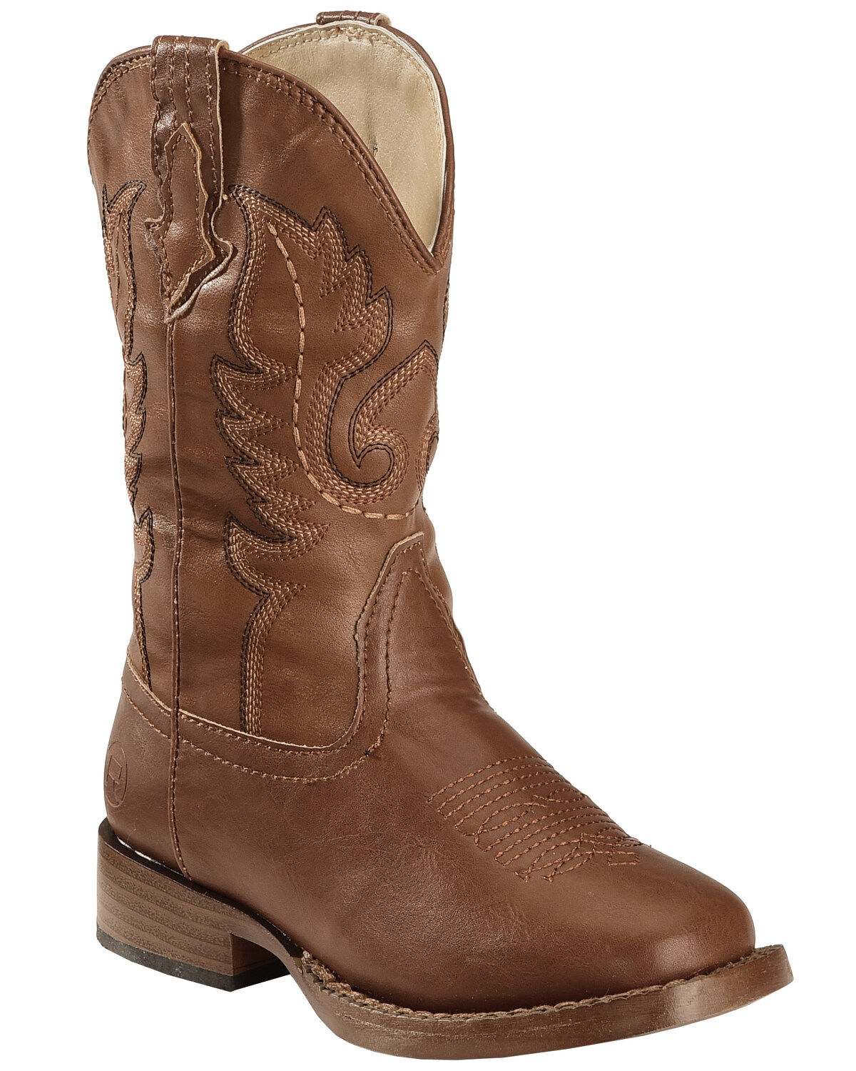 Image #1 - Roper Boys' Texson Boots - Broad Square Toe, Brown, hi-res
