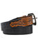 Cody James Men's Tooled With Floral Billets Western Belt, Black/tan, hi-res