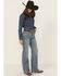 Image #1 - Cinch Women's Tatum Medium Wash High Rise Easy Fit Trouser Jeans, Indigo, hi-res