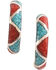 Image #2 - Silver Legends Women's Half Hoop Post Earrings , Turquoise, hi-res